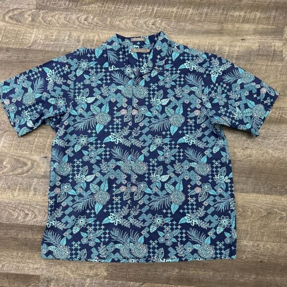 Daniel‎ Cremieux Mens Shirt XL Blue Floral Vacation Chill Hawaiian Cool